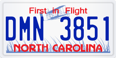NC license plate DMN3851
