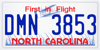 NC license plate DMN3853