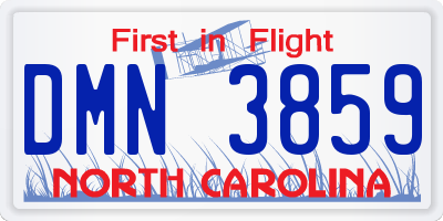 NC license plate DMN3859