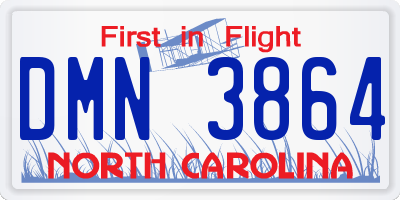NC license plate DMN3864