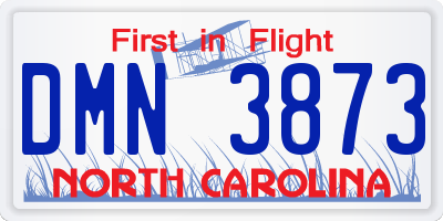 NC license plate DMN3873