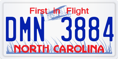NC license plate DMN3884