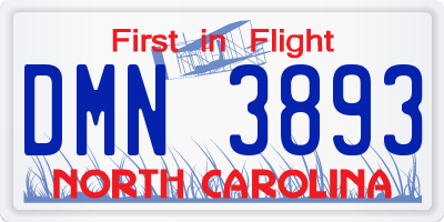 NC license plate DMN3893