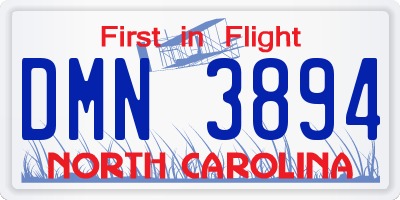 NC license plate DMN3894