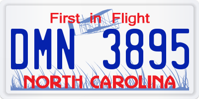 NC license plate DMN3895