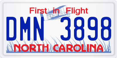 NC license plate DMN3898