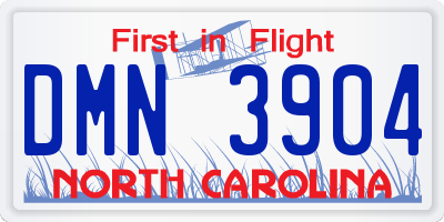NC license plate DMN3904