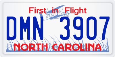 NC license plate DMN3907