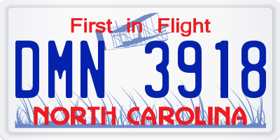 NC license plate DMN3918