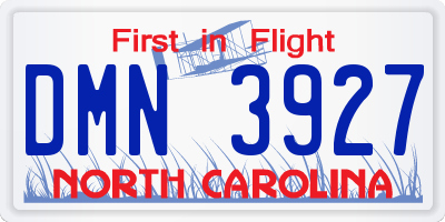 NC license plate DMN3927