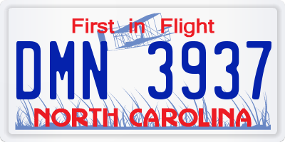 NC license plate DMN3937