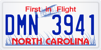 NC license plate DMN3941