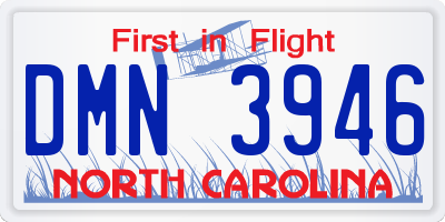 NC license plate DMN3946
