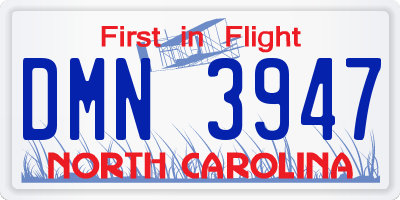 NC license plate DMN3947