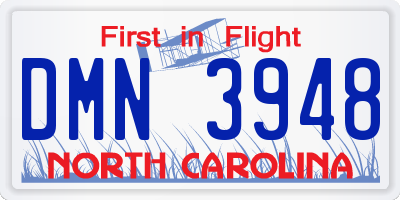 NC license plate DMN3948