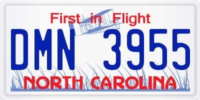 NC license plate DMN3955