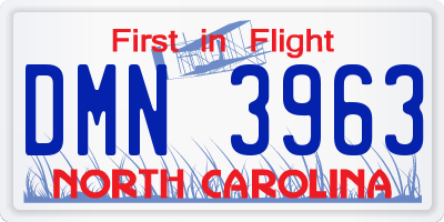 NC license plate DMN3963