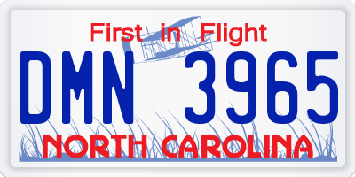NC license plate DMN3965