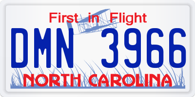 NC license plate DMN3966