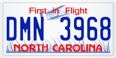 NC license plate DMN3968