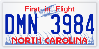 NC license plate DMN3984
