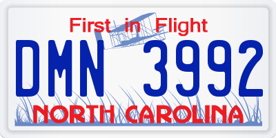 NC license plate DMN3992