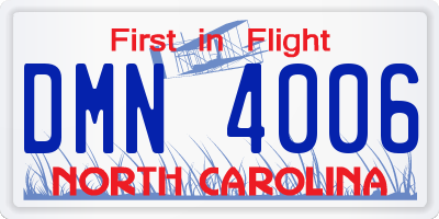 NC license plate DMN4006