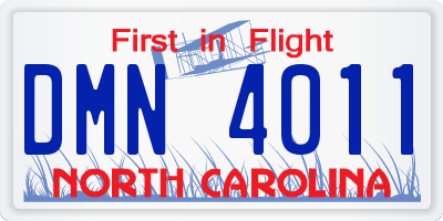 NC license plate DMN4011