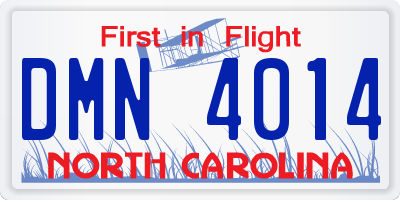 NC license plate DMN4014