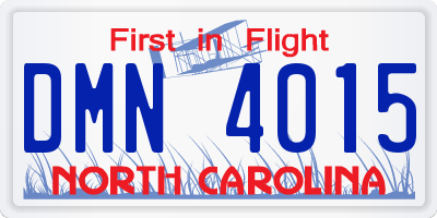 NC license plate DMN4015