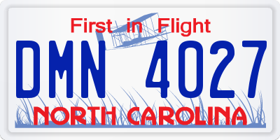 NC license plate DMN4027