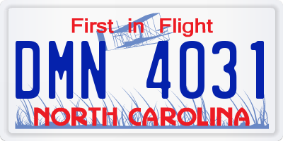 NC license plate DMN4031