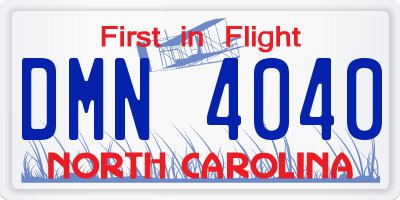 NC license plate DMN4040