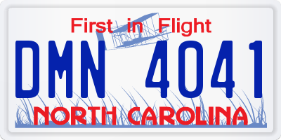NC license plate DMN4041
