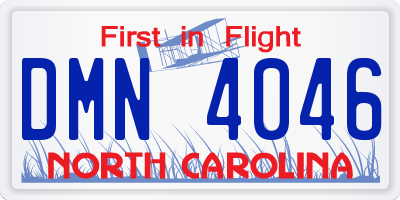 NC license plate DMN4046
