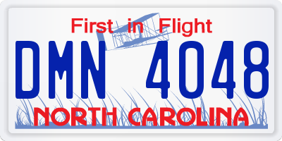 NC license plate DMN4048