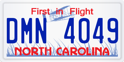 NC license plate DMN4049
