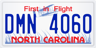 NC license plate DMN4060