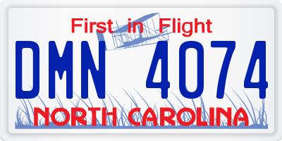 NC license plate DMN4074