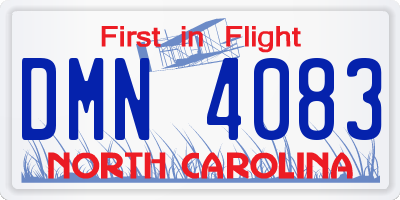 NC license plate DMN4083