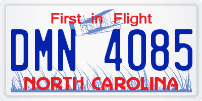 NC license plate DMN4085