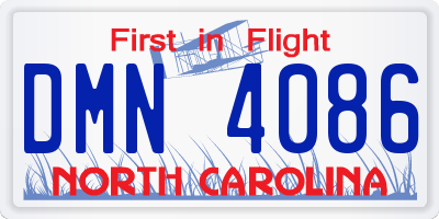 NC license plate DMN4086