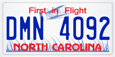 NC license plate DMN4092