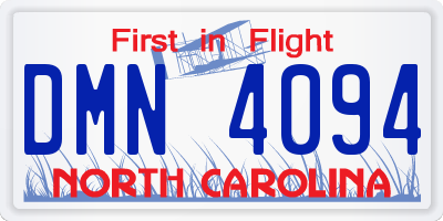 NC license plate DMN4094