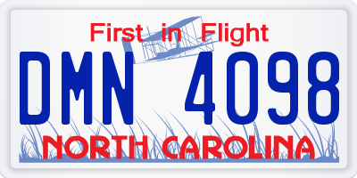 NC license plate DMN4098