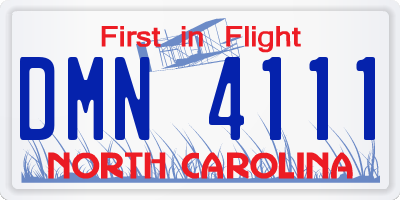 NC license plate DMN4111