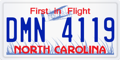 NC license plate DMN4119