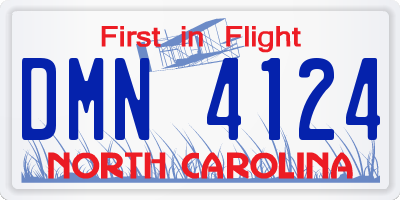 NC license plate DMN4124