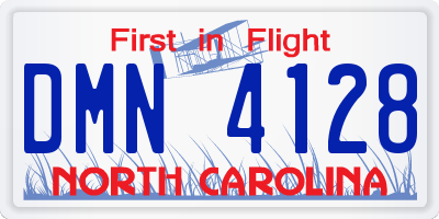 NC license plate DMN4128