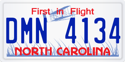 NC license plate DMN4134